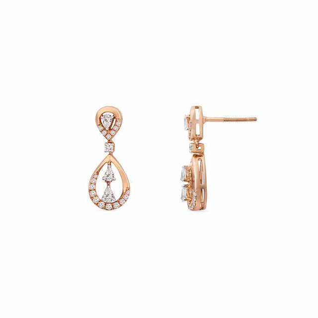 Tanishq 18KT Diamond Drop Earring for Women 5