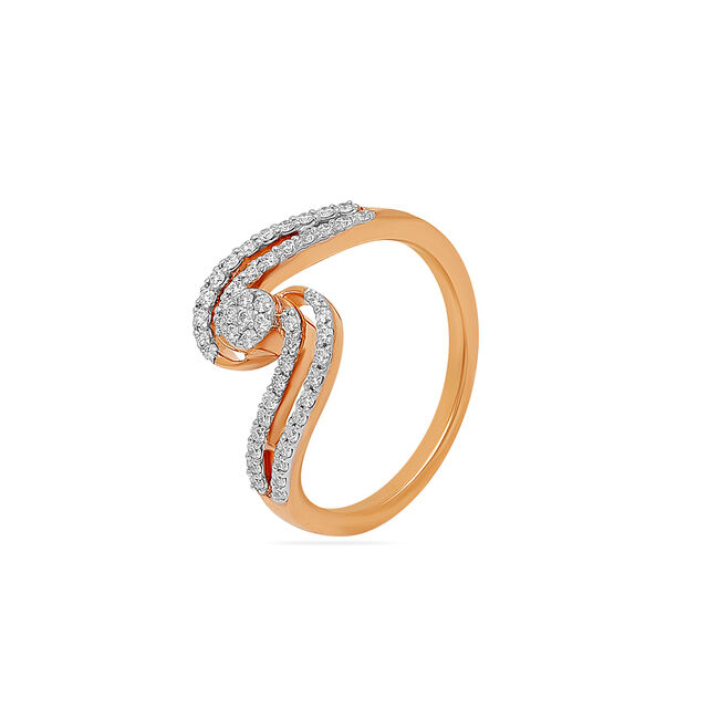 Swirling Diamond Rose Ring