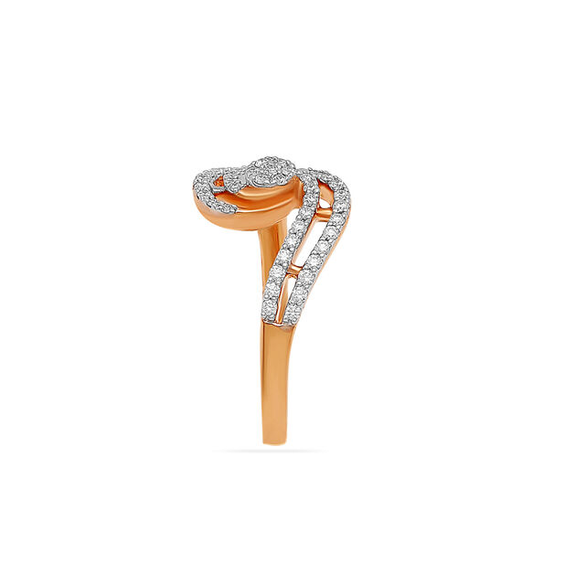 Swirling Diamond Rose Ring
