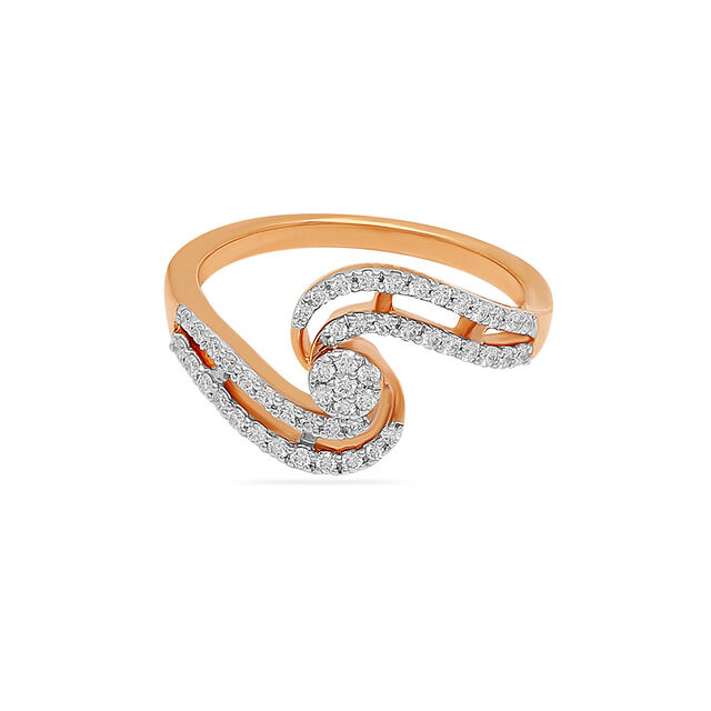 Swirling Diamond Rose Ring