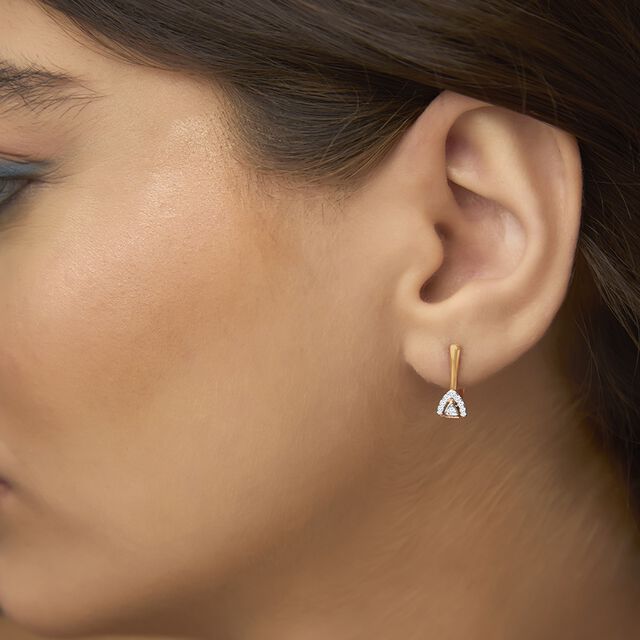 Tanishq 18KT Diamond Hoop Earring for Women 2