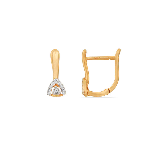 Tanishq 18KT Diamond Hoop Earring for Women 3