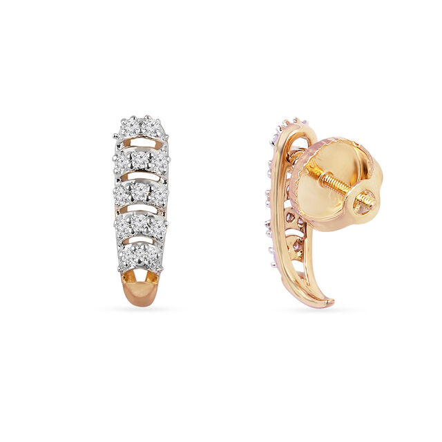 Tanishq 18KT Diamond Hoop Earrings for Women 3
