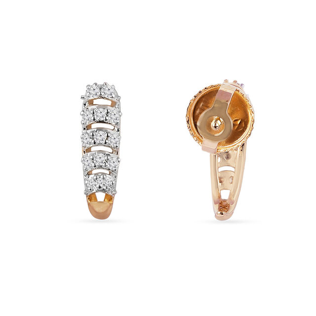 Tanishq 18KT Diamond Hoop Earrings for Women 4