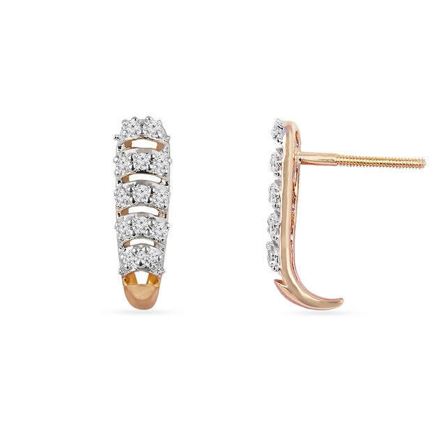 Tanishq 18KT Diamond Hoop Earrings for Women 5
