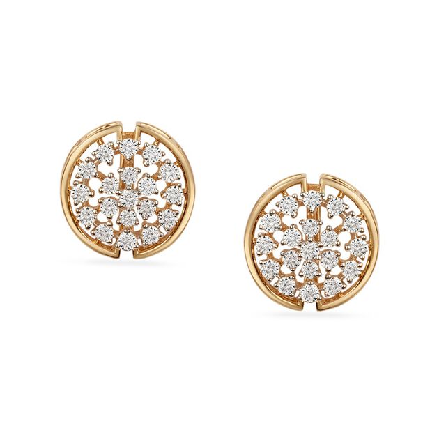 Tanishq 18KT Diamond Stud Earrings for Women 