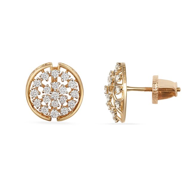 Tanishq 18KT Diamond Stud Earrings for Women 2
