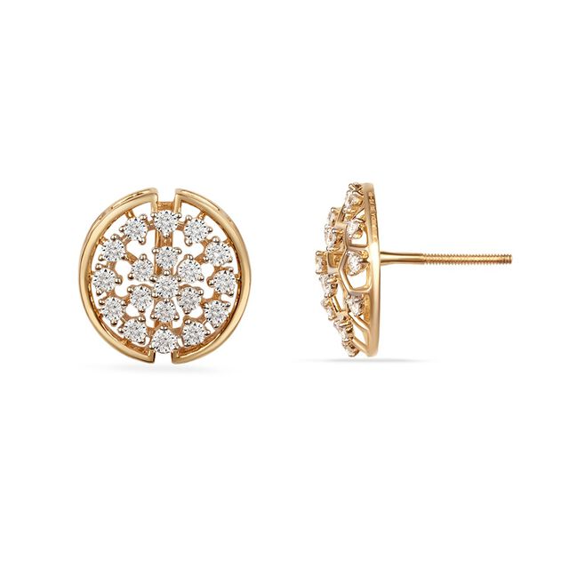 Tanishq 18KT Diamond Stud Earrings for Women 4