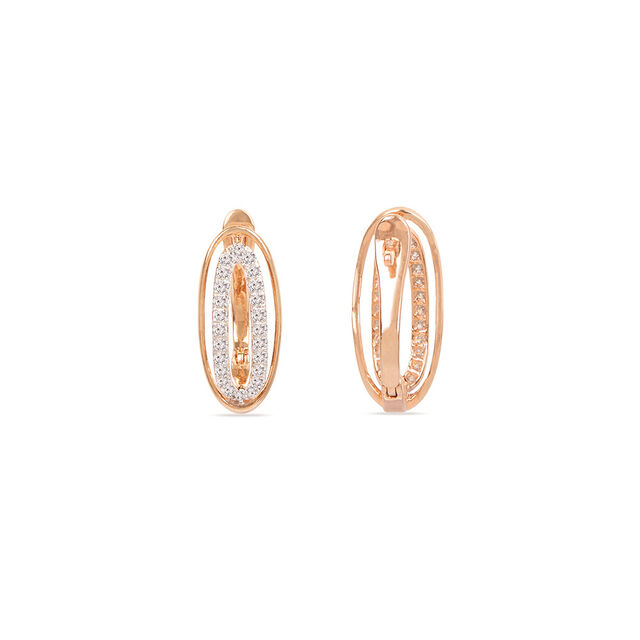 Tanishq 18KT Diamond Hoop Earring for Women 3