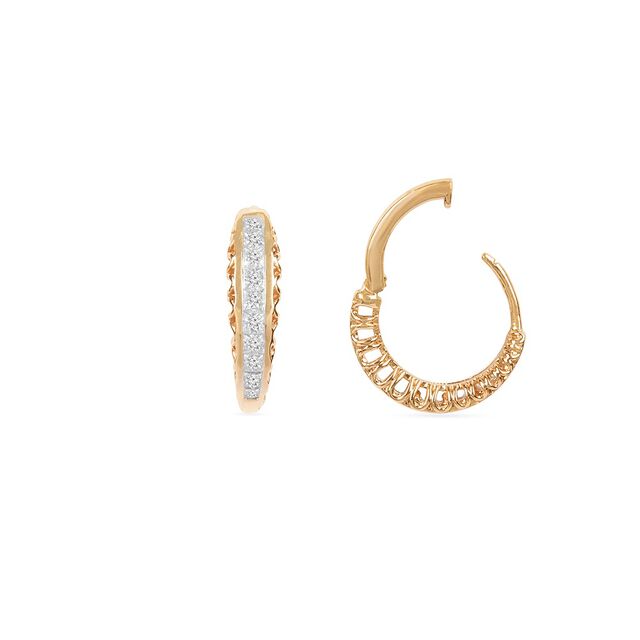 Tanishq 18KT Diamond Hoop Earring for Women 4