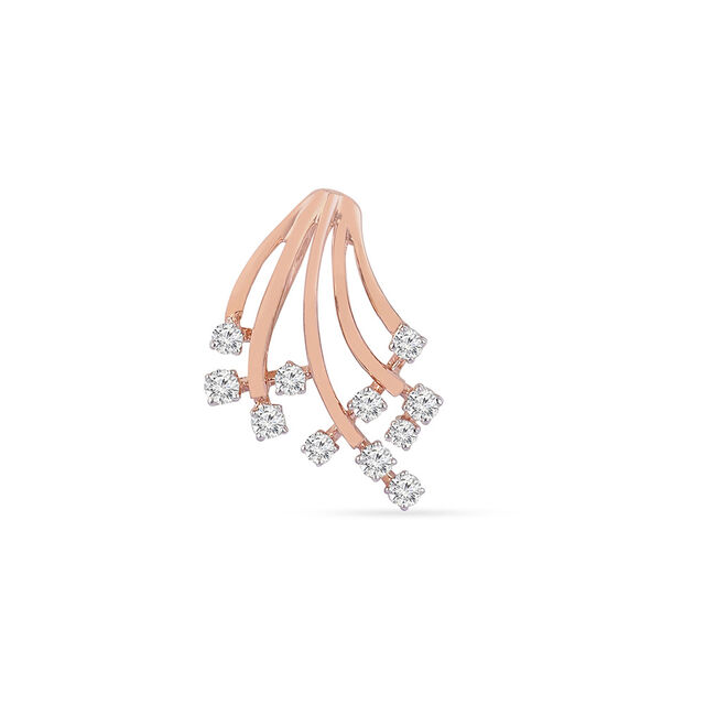 Tanishq 18KT Diamond Pendant With Earring for Women 2