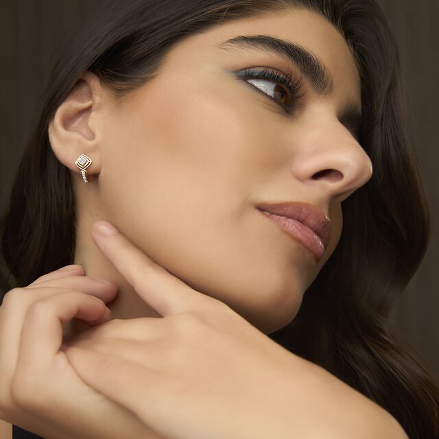 Tanishq 18KT Diamond Hoop Earring for Women 2