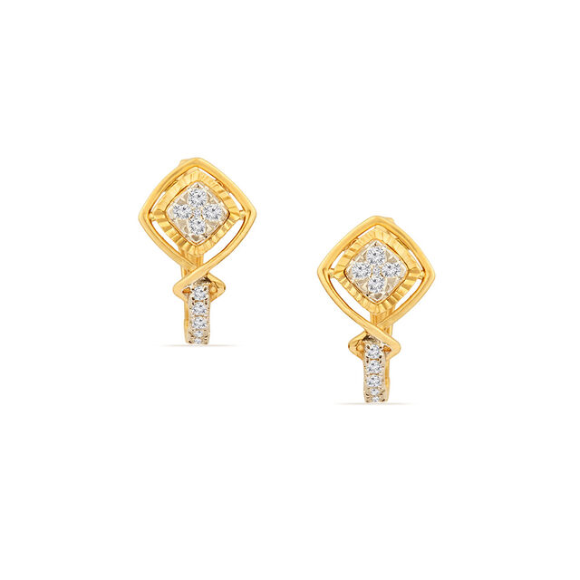 Tanishq 18KT Diamond Hoop Earring for Women 