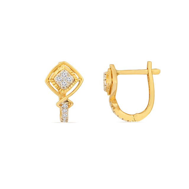 Tanishq 18KT Diamond Hoop Earring for Women 3