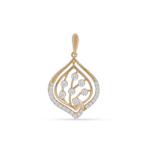 Tanishq 18KT Diamond Pendant and Earrings Set for Women 2