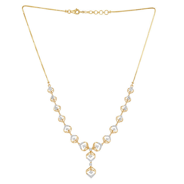 Tanishq 18KT Diamond Necklace Set for Women 