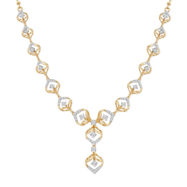 Tanishq 18KT Diamond Necklace Set for Women 2