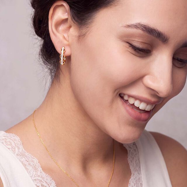 Tanishq 18KT Diamond Hoop Earring for Women 2