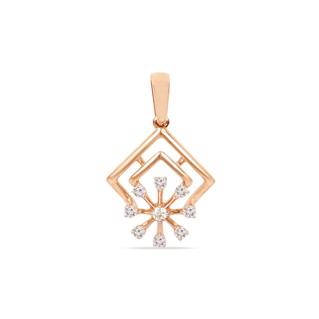 Tanishq 18KT Diamond Pendant with Earring for Women 2