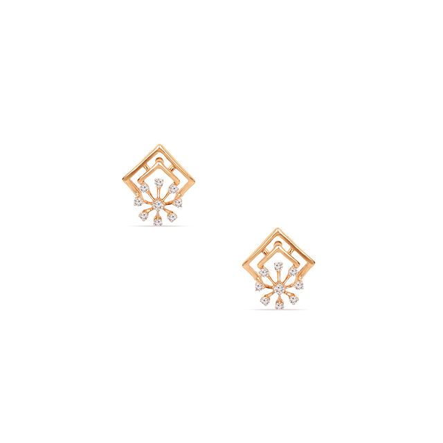 Tanishq 18KT Diamond Pendant with Earring for Women 4