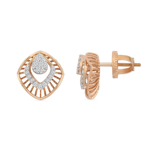 Tanishq 18KT Diamond Pendant With Earring for Women 5