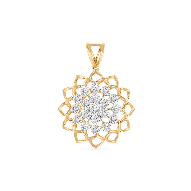 Tanishq 18KT Diamond Pendant With Earring for Women 3