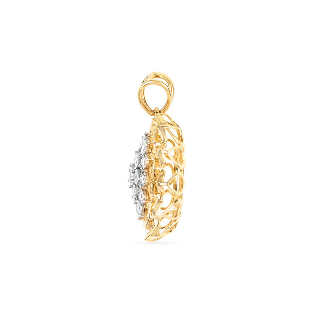 Tanishq 18KT Diamond Pendant With Earring for Women 4
