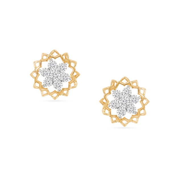 Tanishq 18KT Diamond Pendant With Earring for Women 5