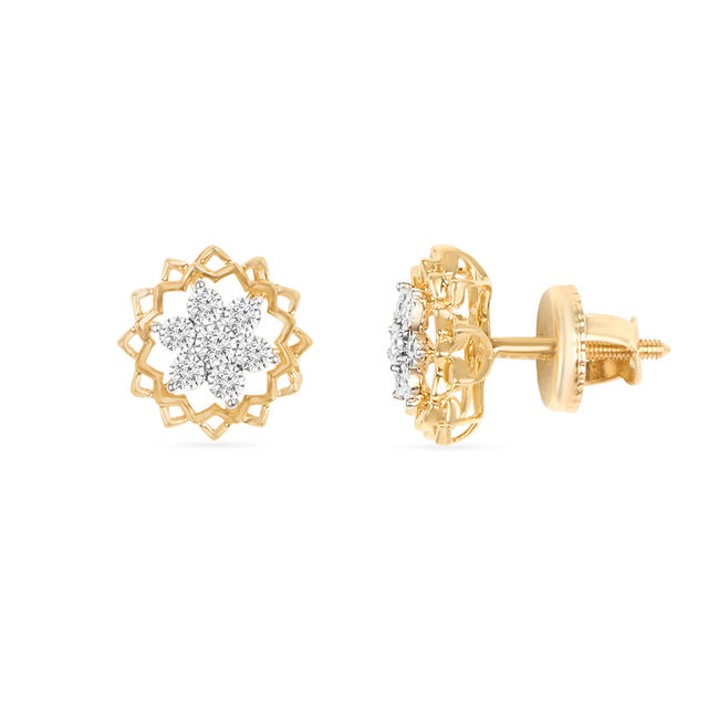 Tanishq 18KT Diamond Pendant With Earring for Women 6