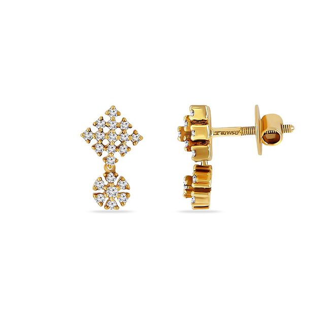 Tanishq 18KT Diamond Earrings for Women 2