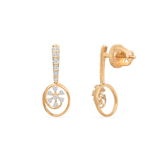 Tanishq 18KT Diamond Drop Earring for Women 2