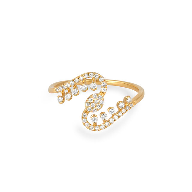 Wavy Silhouette Diamond Ring 