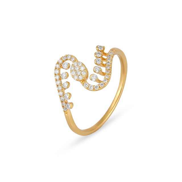 Wavy Silhouette Diamond Ring 3