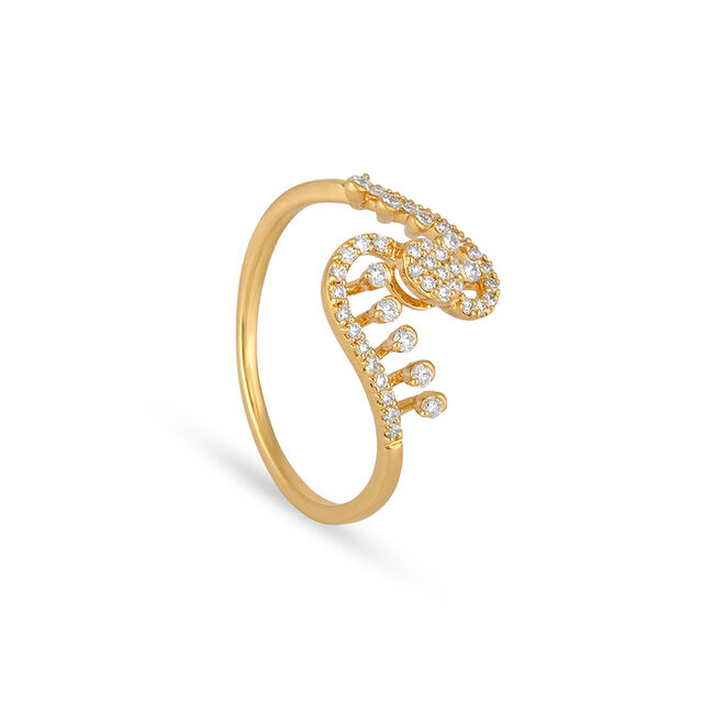 Wavy Silhouette Diamond Ring 4