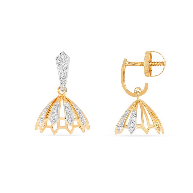 Tanishq 18KT Diamond Earrings for Women 2