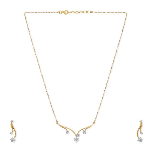 Tanishq 18KT Diamond Necklace Set 2