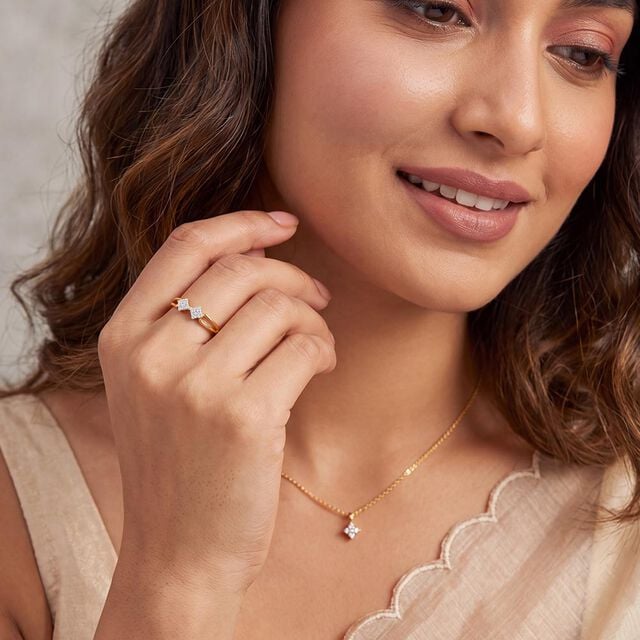 Tanishq 18KT Diamond Finger Ring for Women 3