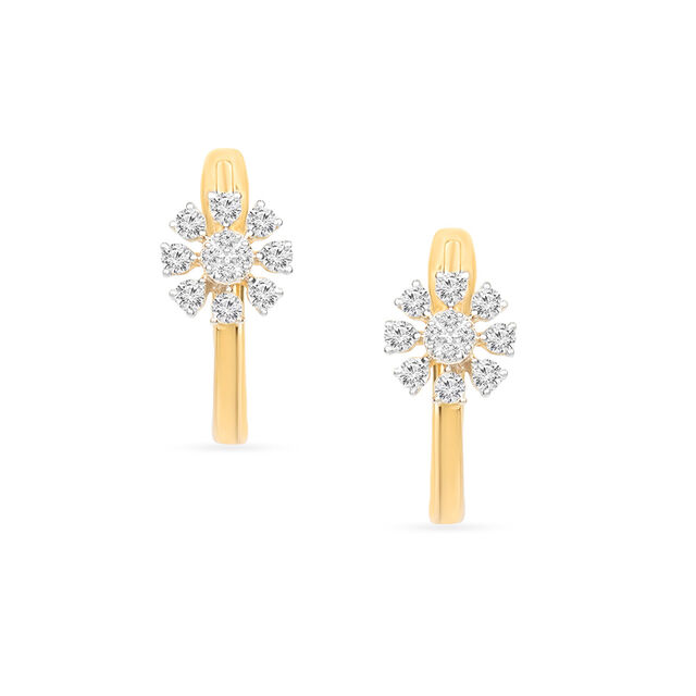 Tanishq 18KT Diamond Hoop Earrings for Women 