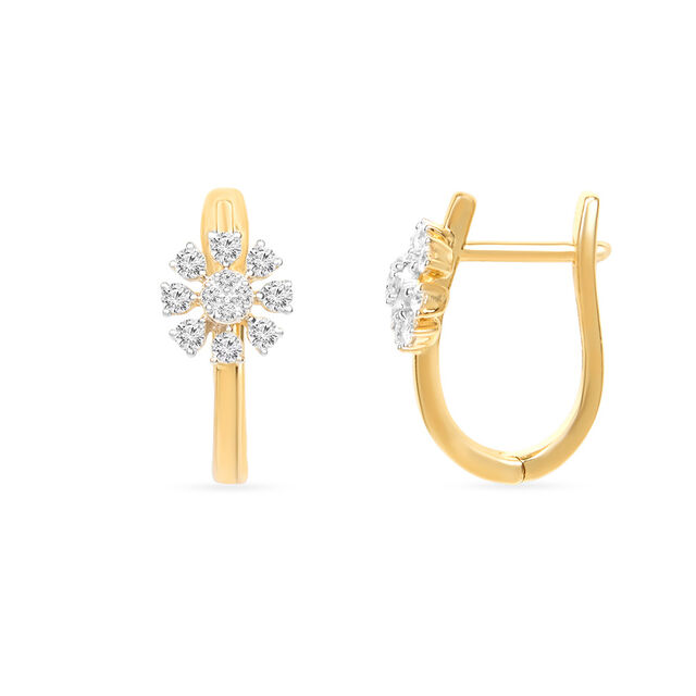 Tanishq 18KT Diamond Hoop Earrings for Women 3
