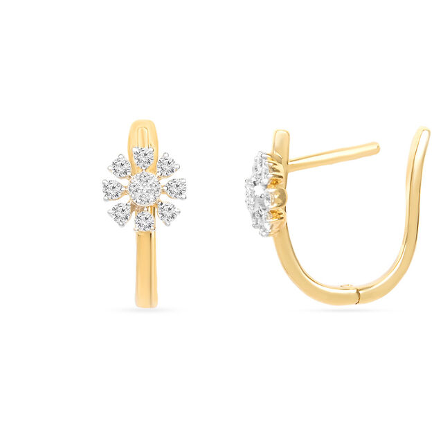 Tanishq 18KT Diamond Hoop Earrings for Women 5