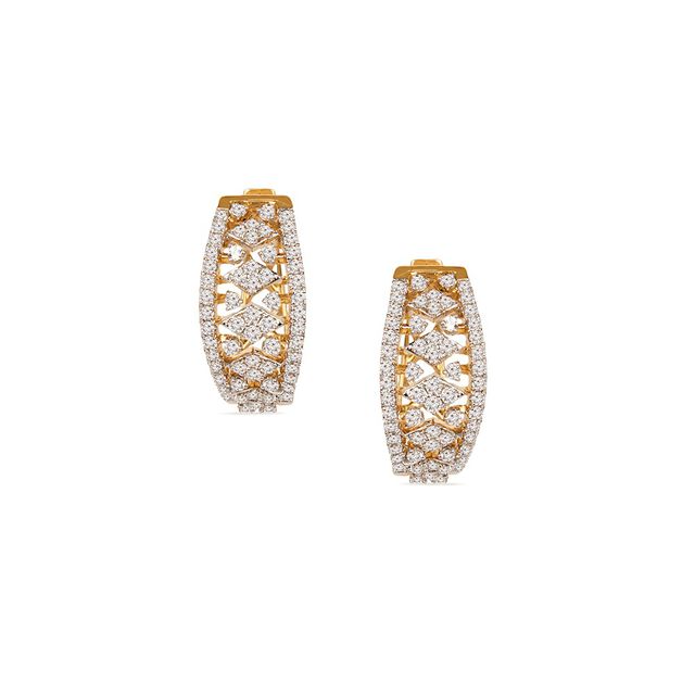 Tanishq 18KT Diamond Hoop Earring for Women 