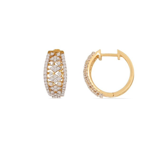 Tanishq 18KT Diamond Hoop Earring for Women 2