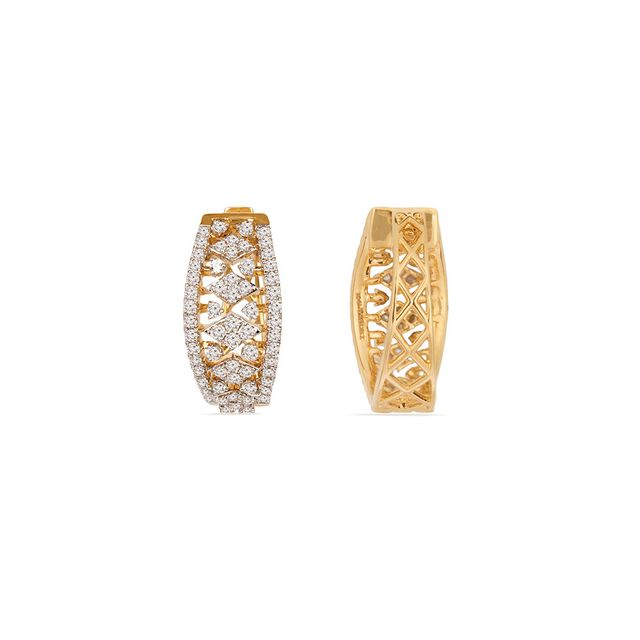 Tanishq 18KT Diamond Hoop Earring for Women 3