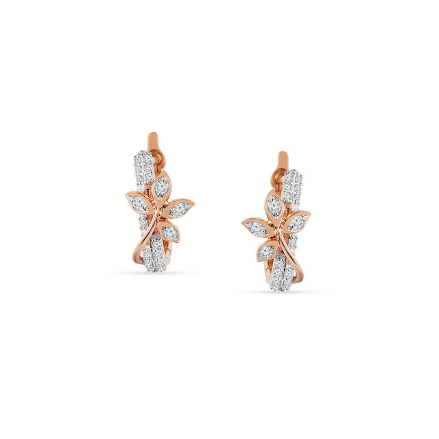 Tanishq 18KT Diamond Hoop Earring for Women 