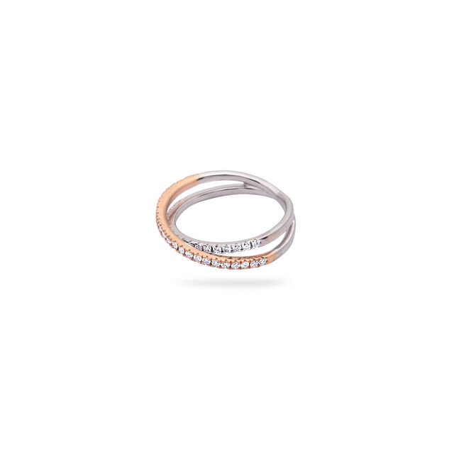 Dual Tone Diamond Infinity Ring,,hi-res 