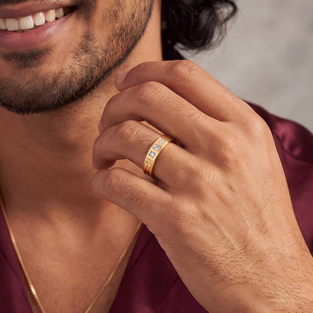 Tanishq 18KT Diamond Finger Ring for Men 3