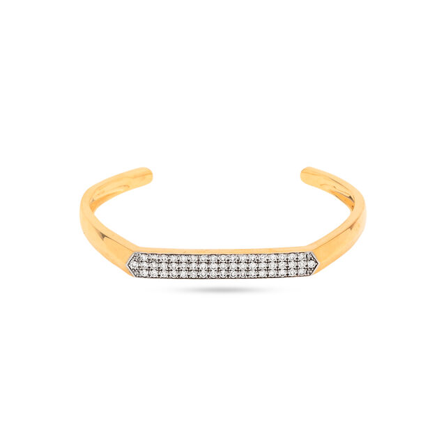 Men's Minimalist Diamond & Gold Cuff Bangle,,hi-res 