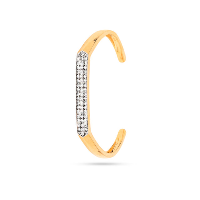 Men's Minimalist Diamond & Gold Cuff Bangle,,hi-res 2