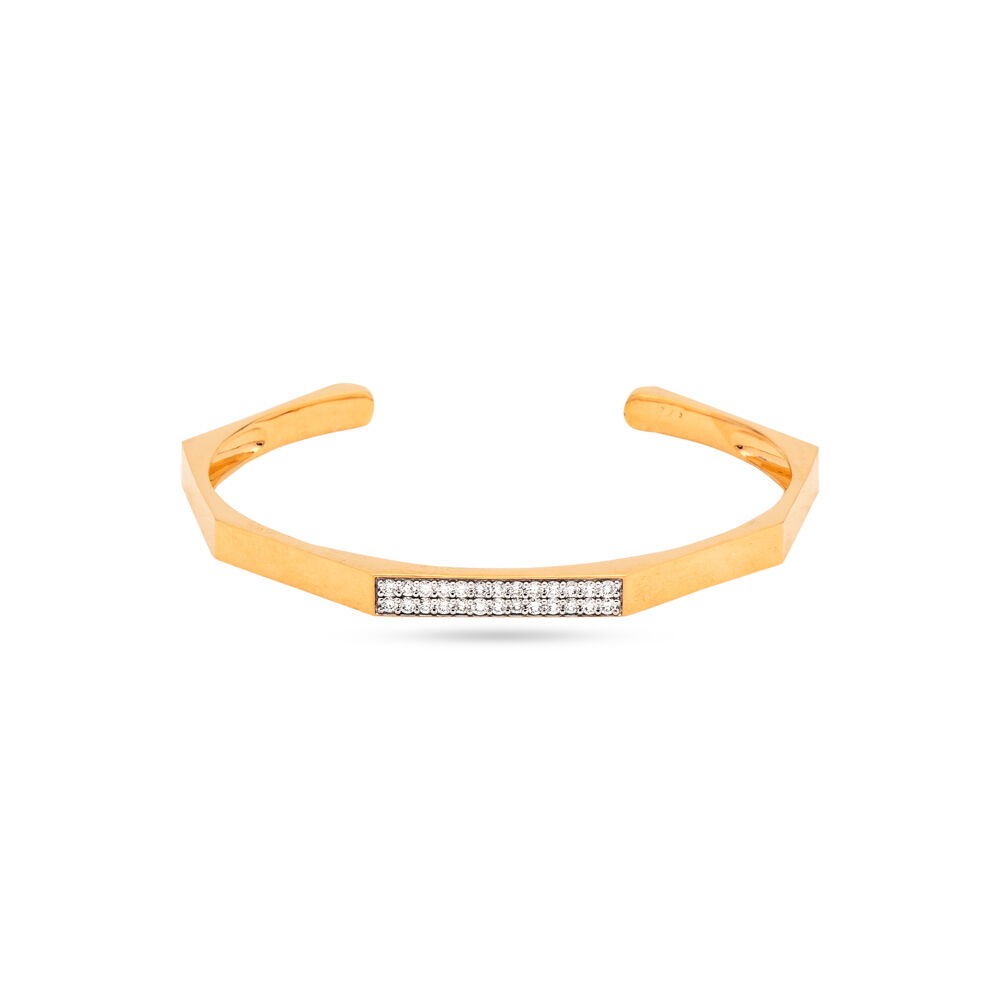Buy Angular Gold Diamond Cuff Bangle For Men at Best Price Tanishq US