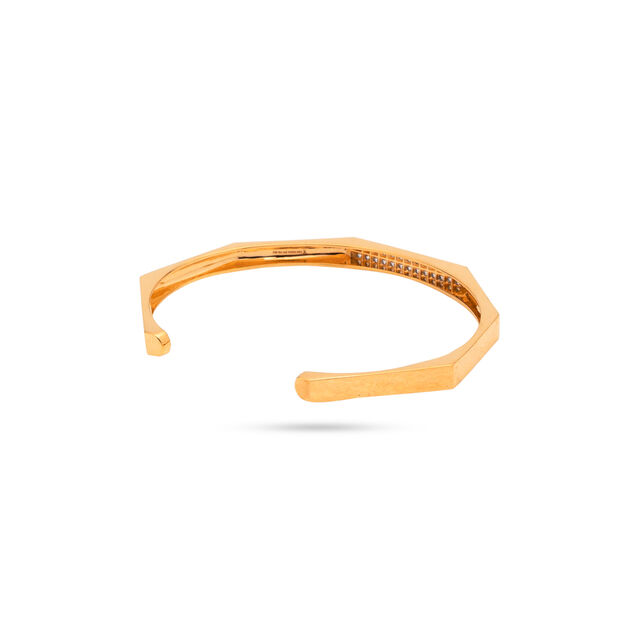 Angular Gold & Diamond Cuff Bangle For Men,,hi-res 3
